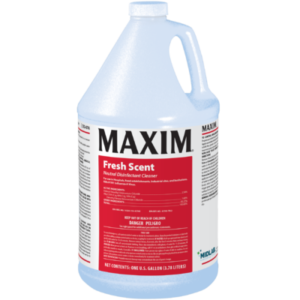 A bottle of maxim fresh scent disinfectant.