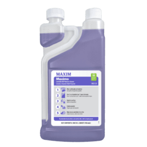 A bottle of disinfectant is shown.