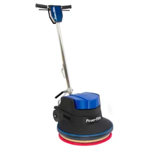 Blue Powr-Flite floor cleaning machine.